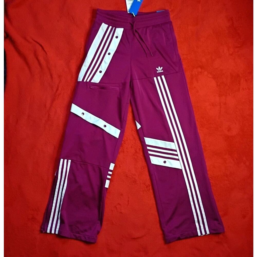 Adidas Danielle Cathari Track Pants Adibreak Wide Leg Womens Size S Power Berry